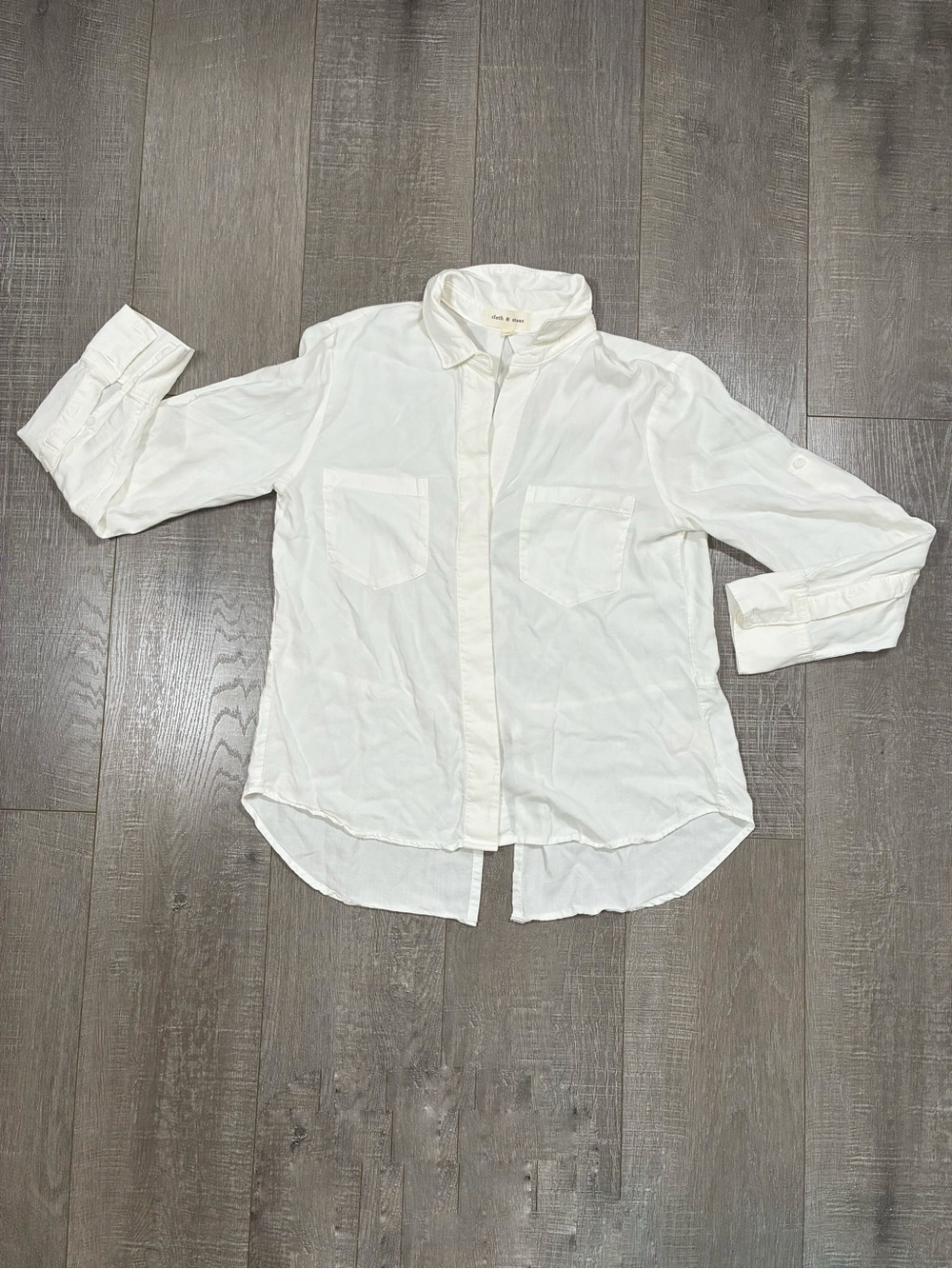 Cloth & Stone White Button Up Long sleeve Shirt Size M